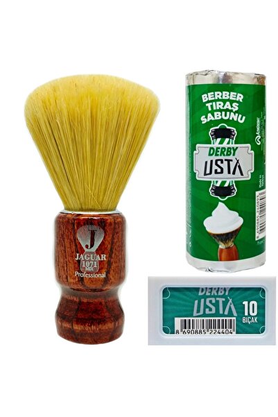 Genel Markalar Ahşap Sap Mix Kıl Tıraş Fırçası Jaguar 1071-Mix, Derby Usta Tı...