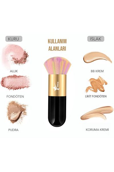 Demstar Επαγγελματικό πινέλο μακιγιάζ Kabuki Foundation και Blush - Luxury RS