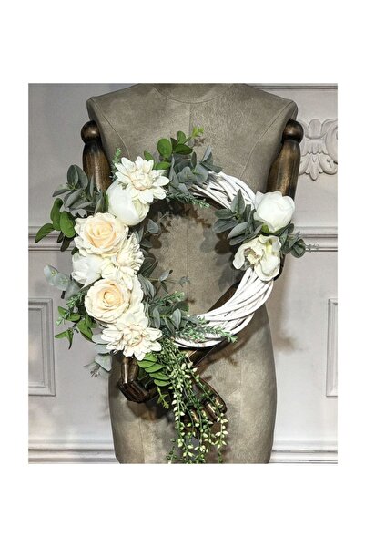 GELİN BUKET Krem Yıldız Çiçekli Kapı Süsü