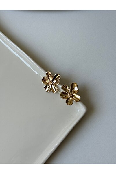 Lavian Accessories Gold Flora Çiçek Küpe