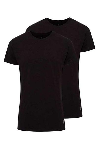 U.S. Polo Assn. Tricou negru din bumbac pentru bărbați, 2 piese, cu guler rotund
