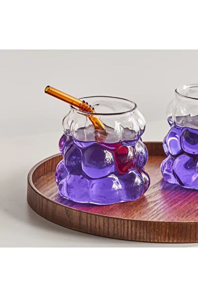 Home 350 مل قهوة بوروسليكات بدون مقبض على شكل خرز عنب وزجاج عرض - 3 قطع مقاوم...