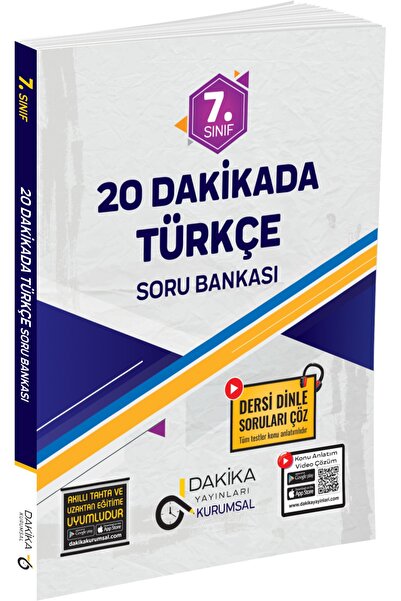 Dakika Yayınları 7.SINIF 20 DAKİKADA TÜRKÇE KURUMSAL SORU BANKASI