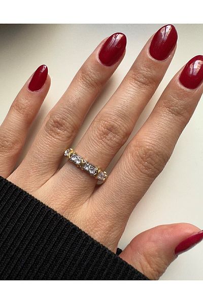 ringbox Tf Brand Model Zircon Stone Silver Color Ring