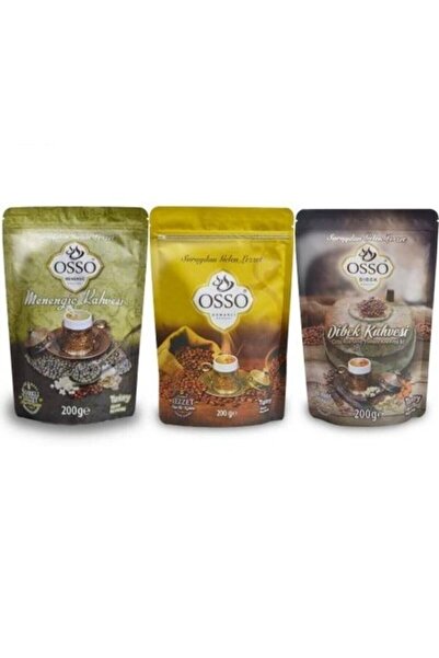 Çerez Park قهوة أوسو 3 عبوات (ديبك، ميننجيك، عثماني) 200 جرام