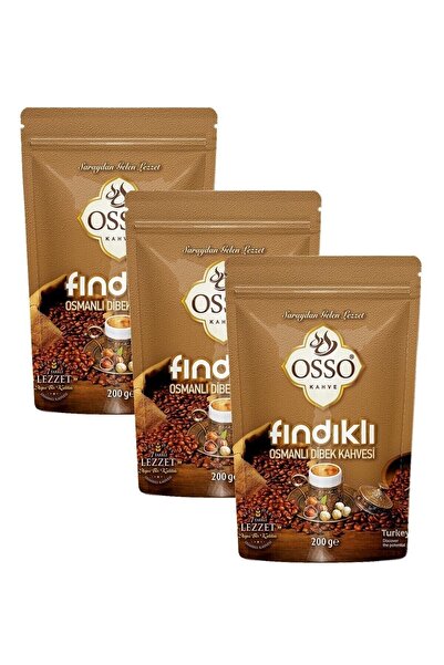 OSSO KAHVE OSSO FINDIKLI OSMANLI DİBEK KAHVESİ 3x200gr