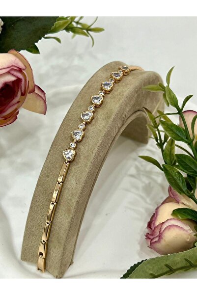 XUPING JEWELRY Kalpli Vip Seri Zirkon Taşlı Bileklik (18K GOLD / 19CM)