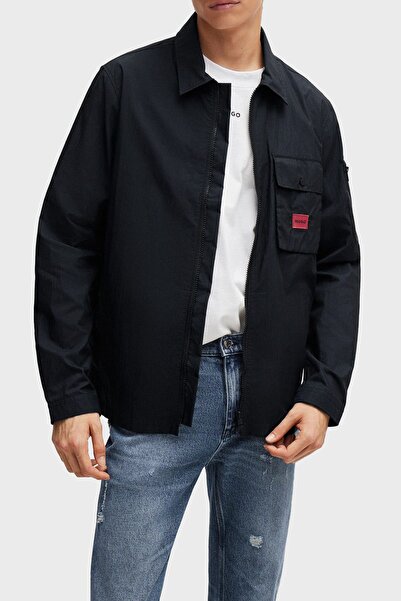 HUGO Pamuklu Fermuarlı Oversize Fit Gömlek Erkek GÖMLEK 50482701 001