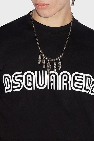DSquared2 Printed Cotton Regular Fit Crew Neck T Shirt Men's T Shirt S71gd1186 S23009 900