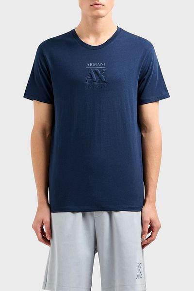 Armani Exchange Ανδρικό μπλουζάκι με λαιμόκοψη βαμβακερή κανονική εφαρμογή 3DZTBF ZJ3VZ 15BA