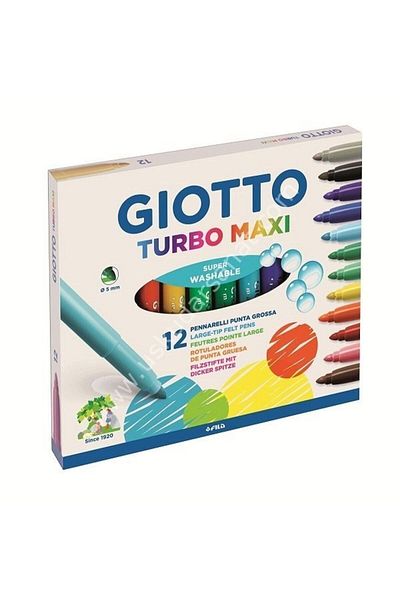 Giotto Turbo Maxi Thick Tip Felt Tip Pen 12 Pack