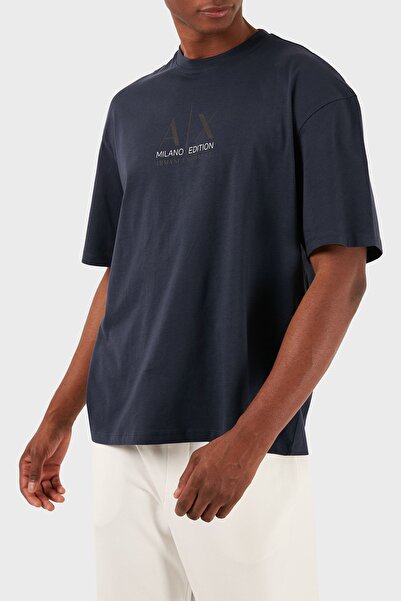 Armani Exchange Бавовняна футболка з розслабленою шиєю з екіпажем чоловіча футболка 3DZTAB ZJ3VZ 15CX