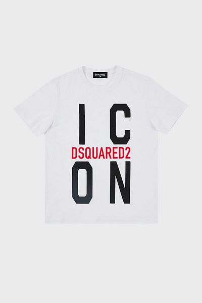 DSquared2 Tricou pentru copii din bumbac cu decolteu - DQ0243 D002F