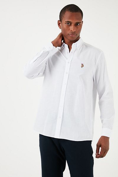 U.S. Polo Assn. Πόλο ΗΠΑ με κουμπιά γιακά 100% βαμβακερό πουκάμισο με κανονική εφαρμογή Ανδρικό πουκάμισο G081gl0041829583