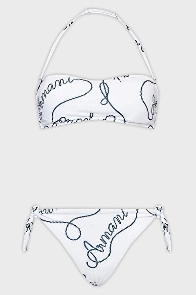 Emporio Armani Σκληρό ελαφρύ μπικίνι με μοτίβο με λεπτομέρεια με κορδόνια 262636 3r310 10410