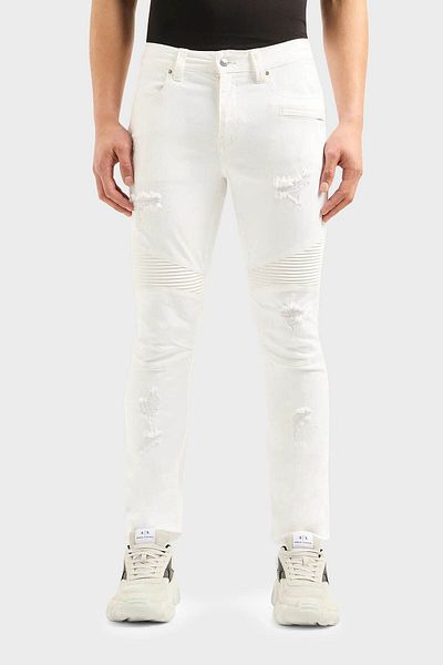 Armani Exchange J27 Ripped Detail Slim Fit Skinny Jeans Men's JEANS PANT 3DZJ27 Z1AAZ 1100