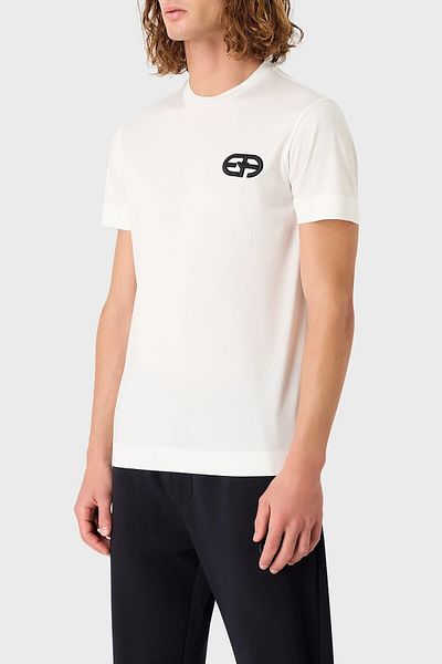 Emporio Armani Cotton Blended Regular Fit Crew Neck T Shirt Men's T SHIRT