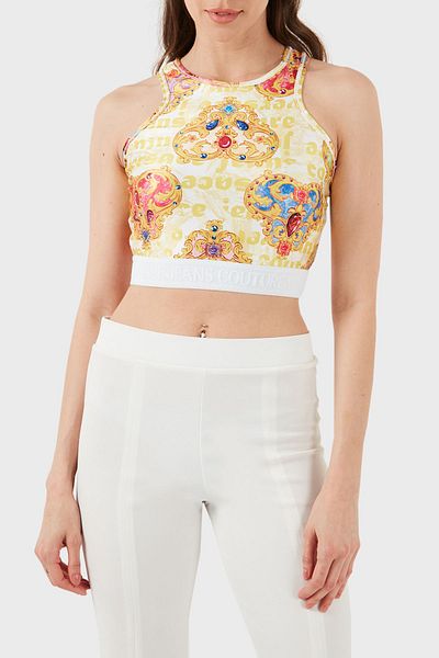 VERSACE JEANS COUTURE Top cu gât rotund cropat TOP 76HAM227 JS348 G03
