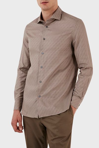 Emporio Armani Patterned 100% Cotton Regular Fit Long Sleeve Shirt Men's Shirt 3r1c86 1k0dz F1c3