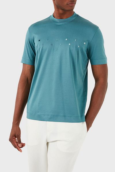 Emporio Armani Tricou pentru bărbați - decolteu, croială relaxată, logo, 3D1TA2 1JUVZ 0772
