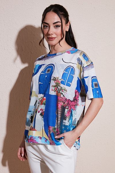 Fashion Friends Μπλούζα με σχέδιο βαμβακερή χαλαρή εφαρμογή BLUZ 24Y0927K1
