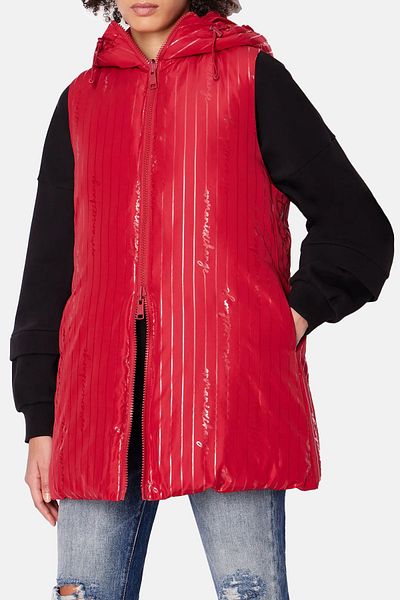 Armani Exchange سترة منتفخة طويلة ذات وجهين مقاس عادي VEST 6RYQ06 YN1MZ 04PV