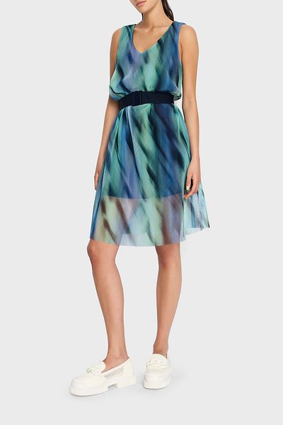 Armani Exchange V Neck Belted Mini Tulle Dress DRESS 3DYA10 YN8QZ 28AC