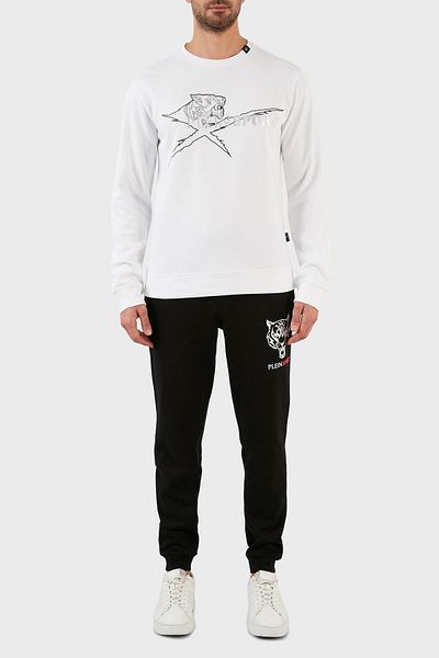 Plein Sport Βαμβακερό κανονικό παντελόνι Jogger Sports Ανδρικό Παντελόνι Pfps 140398