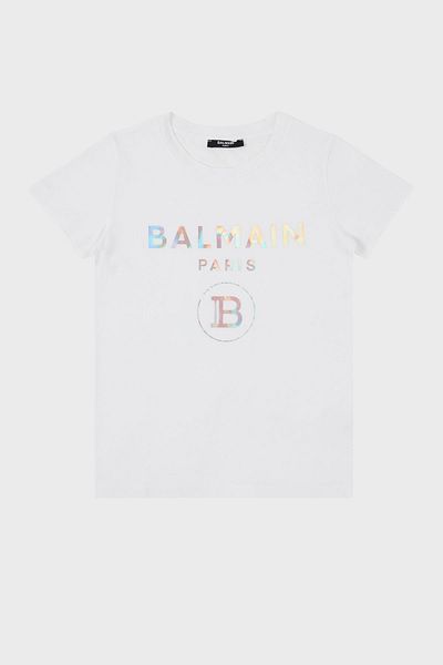 BALMAIN Παιδικό μπλουζάκι με λαιμόκοψη βαμβακερό - T SHIRT 6M8021 MX030 100MC