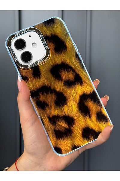 OSG حافظة فاخرة لامعة مع إطار كاميرا ممتص للصدمات بنمط الفهد متوافق مع iPhone 12 و12 Pro