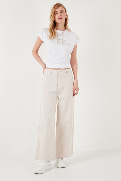 Lela Relaxed Fit Wide Leg Cotton Trousers - PANT 668YP5237