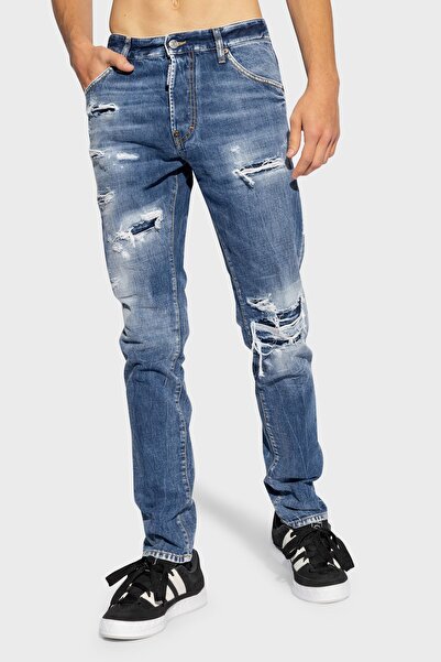 DSquared2 Logolu Pamuklu Skinny Fit Jeans Erkek KOT PANTOLON S74LB1436 S30309 470