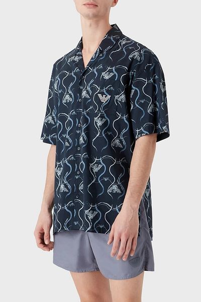 Emporio Armani Мъжка риза от еластична памучна материя с един джоб, стандартна кройка, 211846 3r466 18736