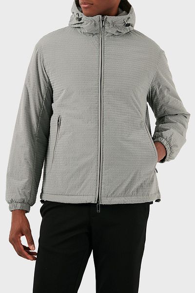 Emporio Armani معطف رجالي بغطاء للرأس بقصة عادية مع شعار 3D1BA8 1NJXZ 06G1