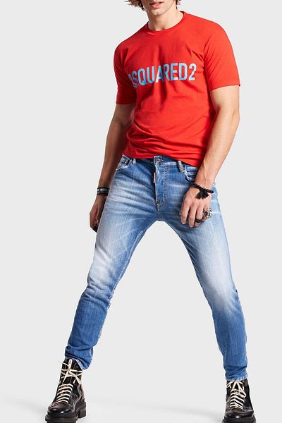 DSquared2 Skater Stretch Cotton Normal Waist Slim Fit Jeans Men'S JEANS S74LB1276 S30342 470
