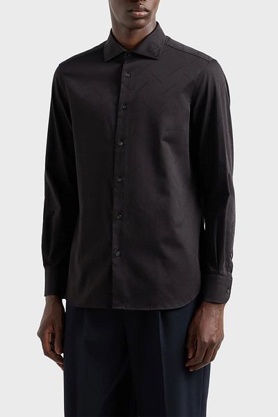 Emporio Armani Men's Shirt - Cotton, Regular Fit, 6D1c86 1NIUZ F019