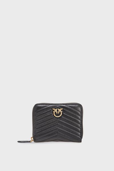 PİNKO Pinko Logo Geldbörse aus echtem Leder mit mehreren Fächern, gesteppt, 100249 A0GK Z99Q