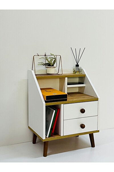 Kare V Üçgen 2 Çekmeceli Komidin Keson Şık ve Raflı