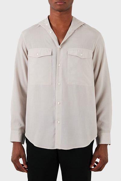 Emporio Armani قميص رجالي بقلنسوة مريح 3D1CG5 1NKGZ 06G2