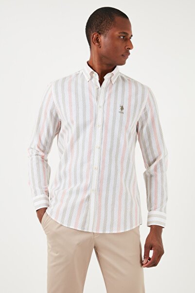 U.S. Polo Assn. Ανδρικό πουκάμισο με κουμπιά με κανονικό γιακά βαμβακερό πόλο ΗΠΑ G081SZ0041837945