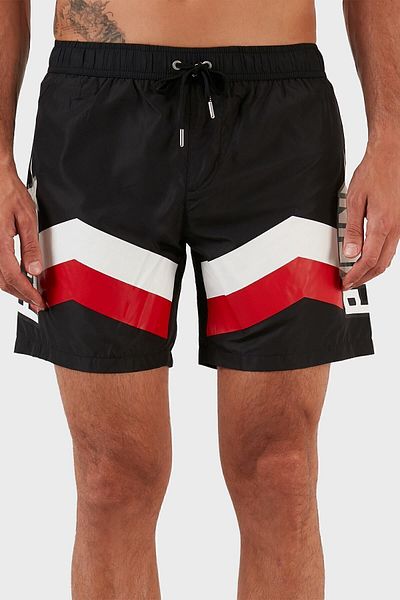PHILIPP PLEIN Pantaloni scurți de baie cu logo Costum de baie cu talie scurtă Costum de baie pentru bărbați Cupa scurtă06m0199