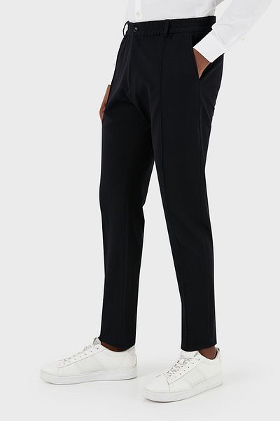 Emporio Armani Flexible Regular Fit Straight Leg Striped Trousers Men's Trousers E31p59 F1733 999