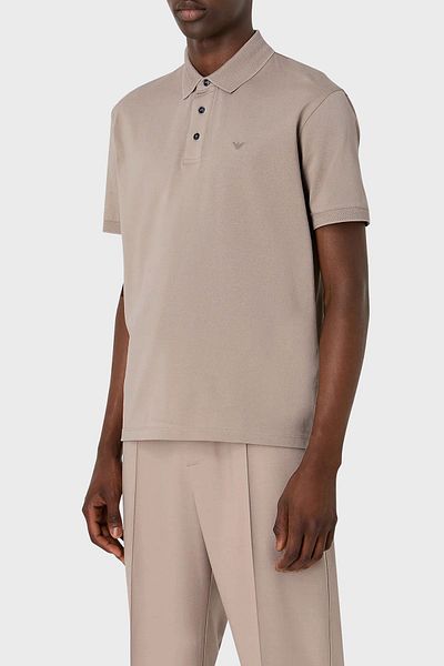 Emporio Armani Βαμβακερό κανονικό μπλουζάκι με κουμπιά γιακά πόλο Ανδρικό μπλουζάκι με λαιμόκοψη POLO 3D1FF2 1JTKZ 01