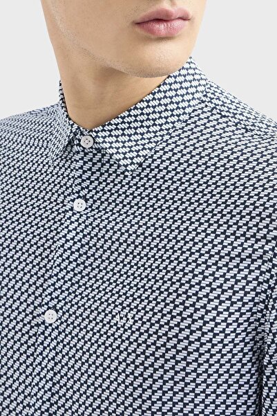 Armani Exchange Patterned Regular Fit Shirt Men's SHIRT 3DZC48 ZNRNZ 71AZ