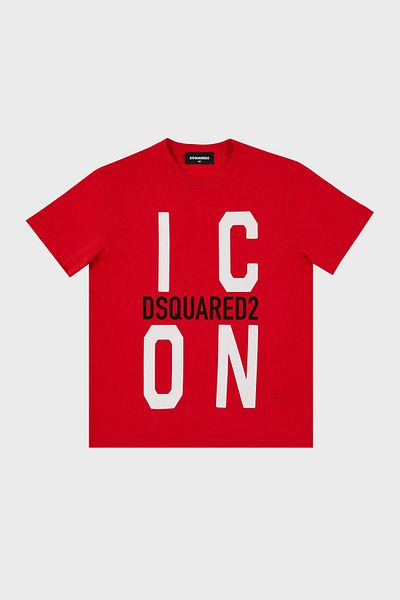 DSquared2 Tricou pentru copii din bumbac cu decolteu - DQ0243 D002F