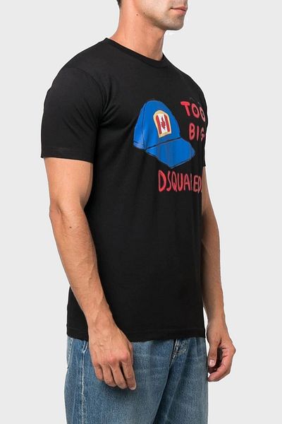DSquared2 Printed Cotton Regular Fit Crew Neck T Shirt Men's T Shirt S71gd1185 S23009 900