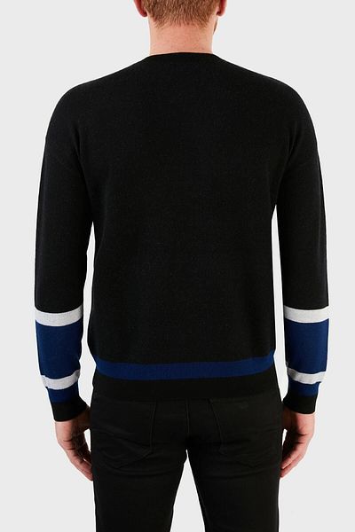 Emporio Armani Logo Printed 100% Wool Crew Neck Sweater Men's Sweater 6k1mxa 1msrz 0999