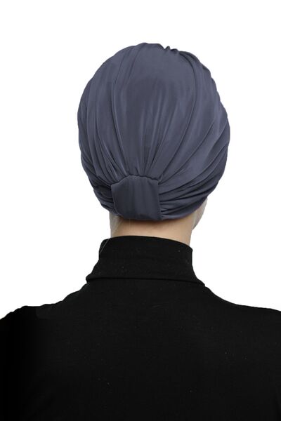 fidan bone Τριών χρωμάτων σκούρο γκρι έτοιμο τουρμπάν με χιτζάμπ καπέλο πισίνας Κατάλληλο για ιατρική χρήση