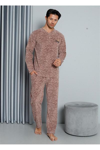 Akbeniz Ανδρικές πιτζάμες Fleece 6827 - WelSoft