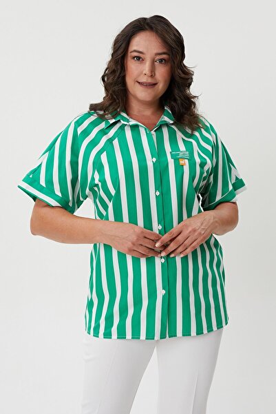 LİM Green Striped Short Shirt
